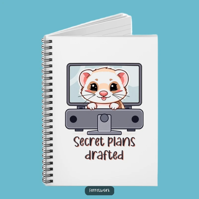 Funny Mischievous Ferret Notebook: Hidden Desktop Prankster Journal Gift