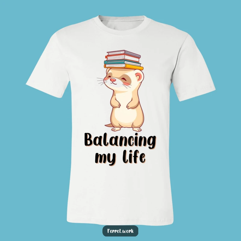 Funny Ferret Files T-Shirt: Office Chaos Pet Tee Gift