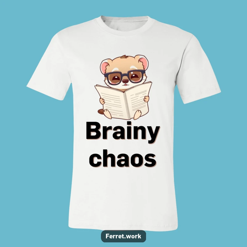 Funny Ferret T-Shirt: Amused Spectacled Scholar