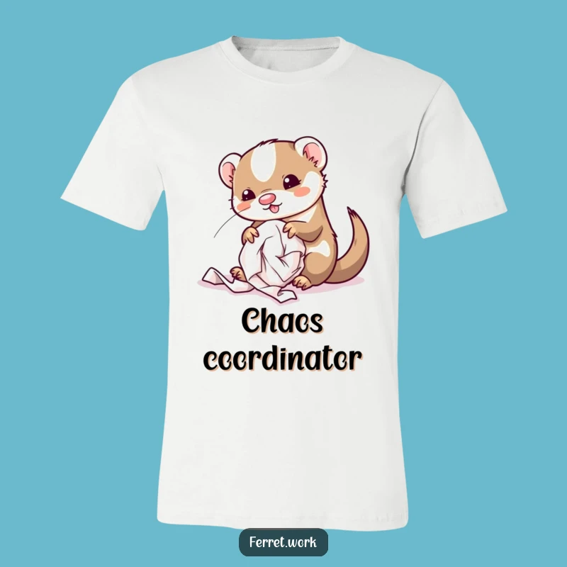 Funny Kawaii Office Ferret T-Shirt - Hilarious Messy Desk Apparel Gift