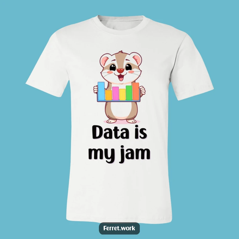 Funny Kawaii Ferret Bar Graph Tee: Enthusiastic Data Presentation for a Comical Outfit