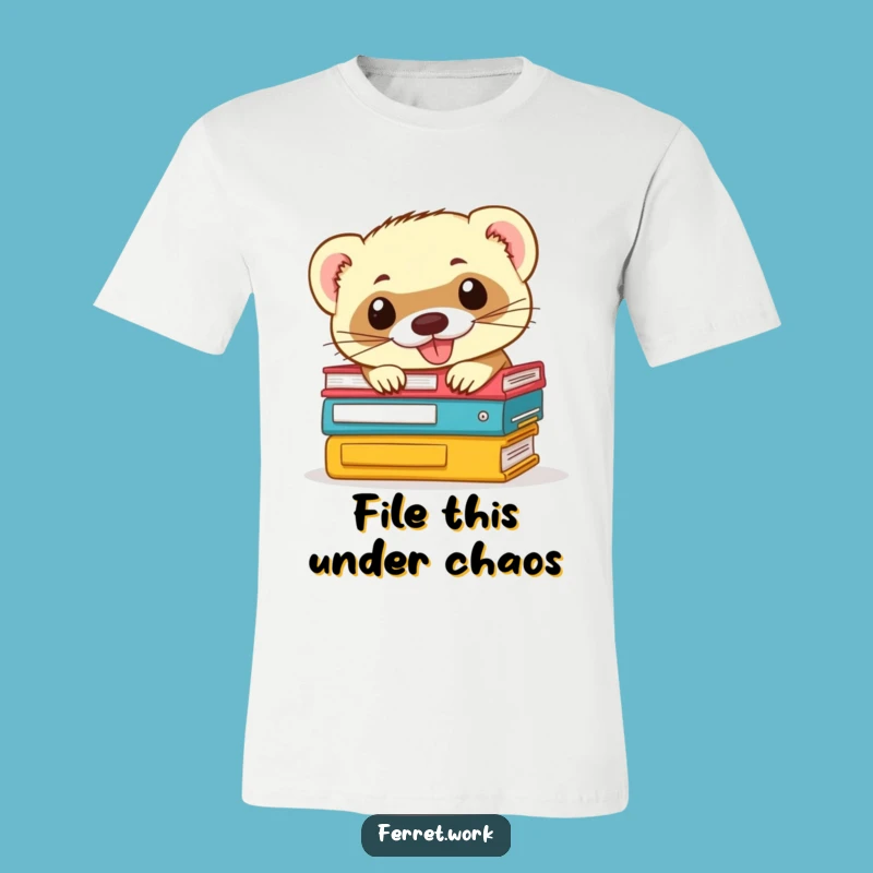 Funny Ferret Office T-Shirt: Mischievous Desk Pal, File Fun, Perfect Work Gift!