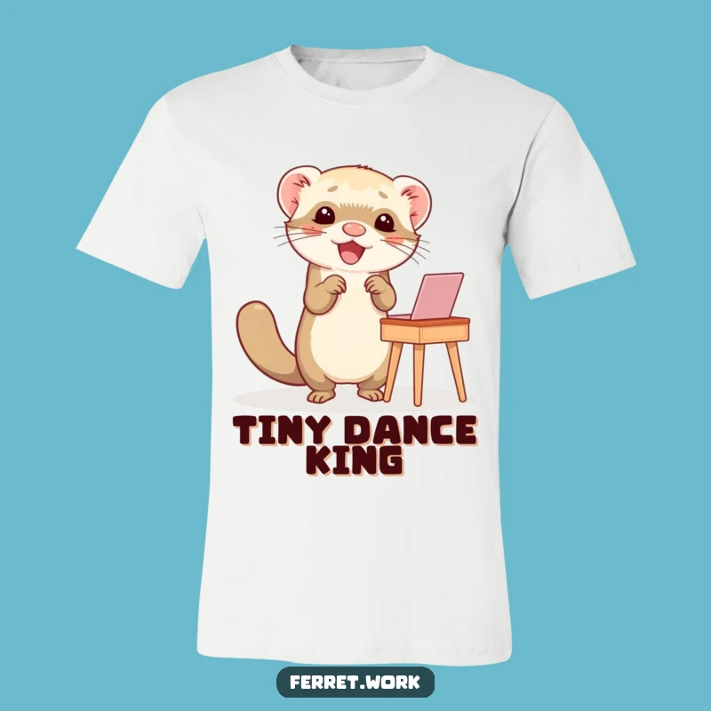 Funny Ferret Happy Dance Desk T-Shirt: Hilarious Shirt for Energetic Ferret Fans