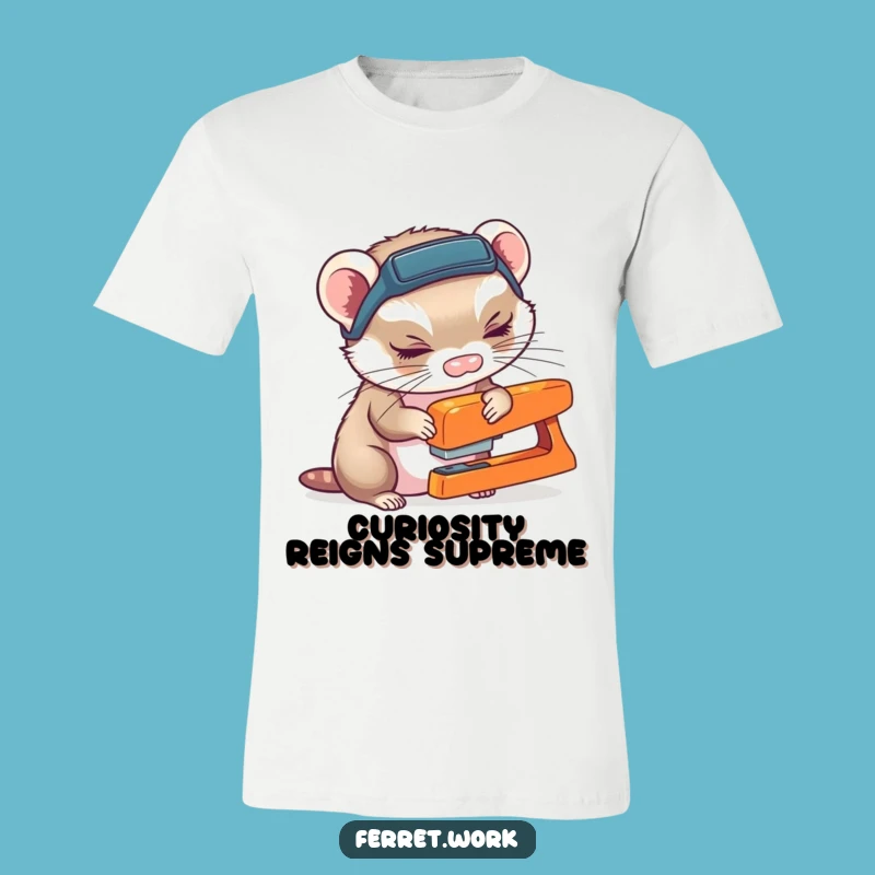 Funny Ferret Headlamp Shirt - Curious Stapler Sniffer Tee Gift