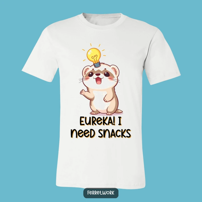 Funny Ferret Idea T-Shirt: Lightbulb moment, a hilarious gift for thinkers.
