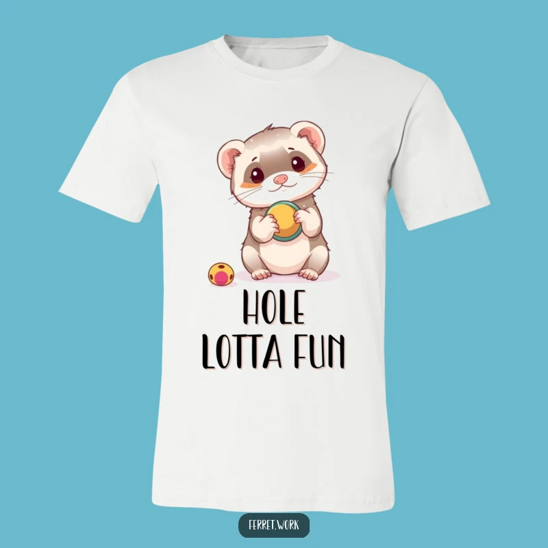 Funny Ferret T-Shirt: Hole Punch Playtime