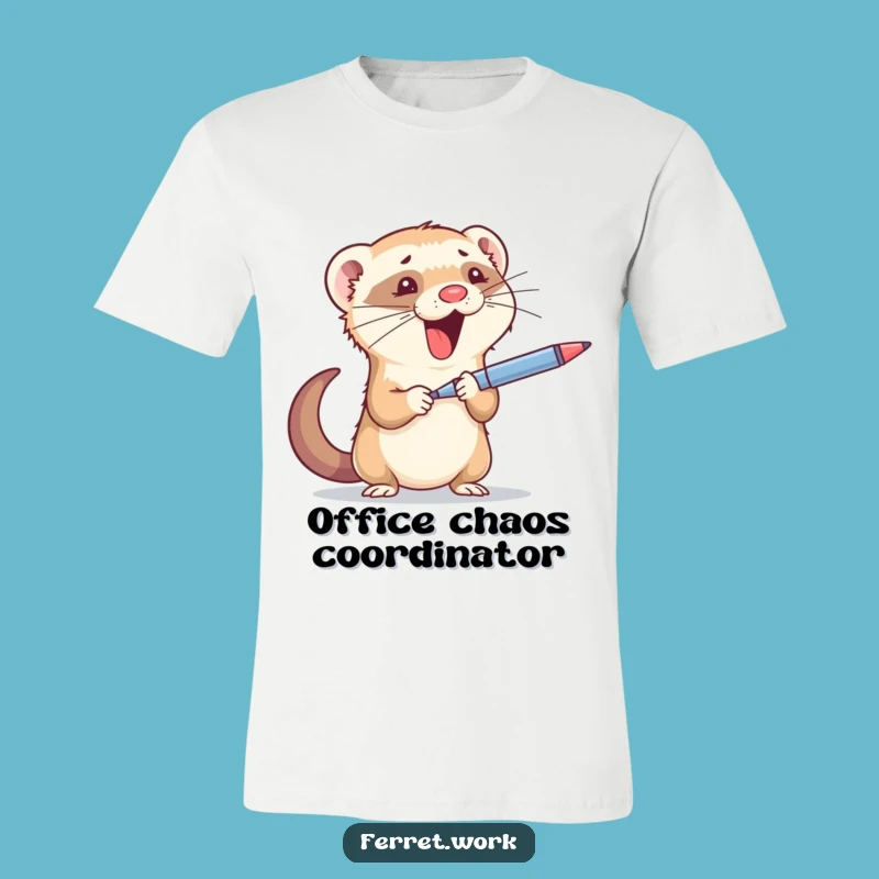 Funny Juggling Ferret T-Shirt - Hilarious Office Worker Apparel