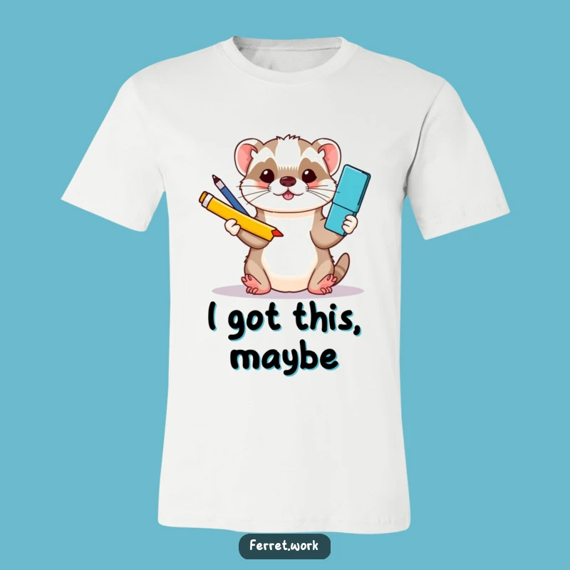 Funny Kawaii Ferret Juggling Supplies T-Shirt - Skillful Humor Gift