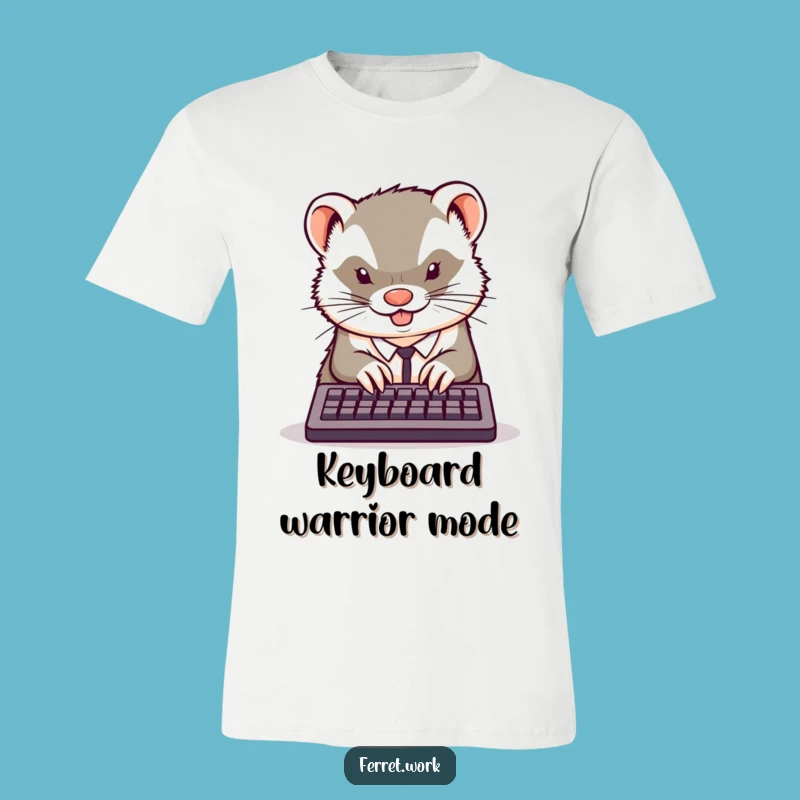 Funny Office Ferret Typing T-Shirt: Wear Your Work Ethic with Pride