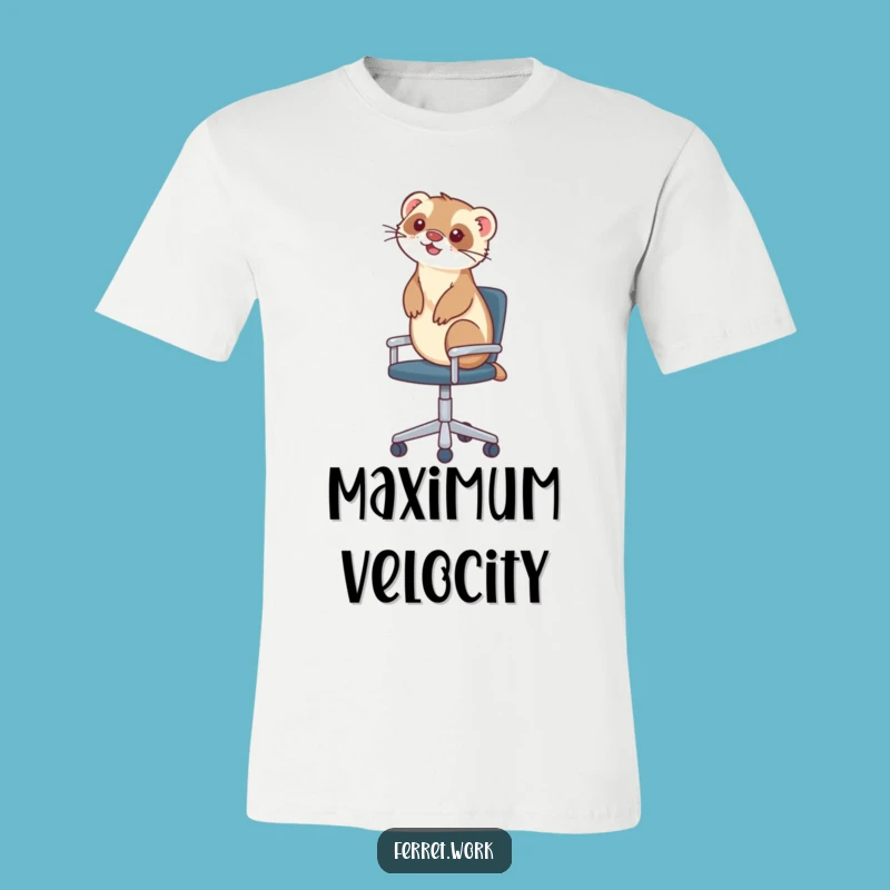 Funny Ferret T-Shirt: Office Chair Rolling Fun