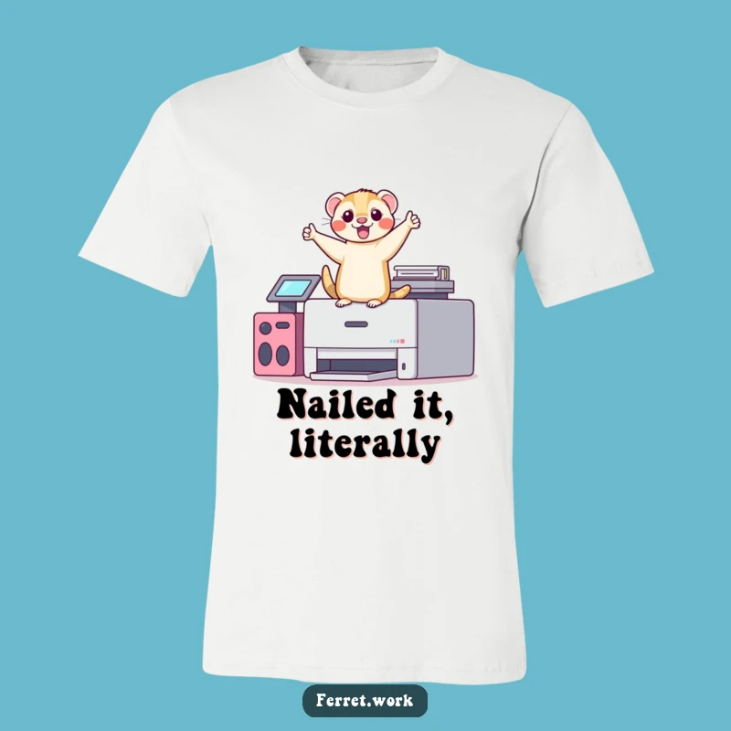 Funny Kawaii Office Ferret Printer Dance T-Shirt, Hilarious Gift