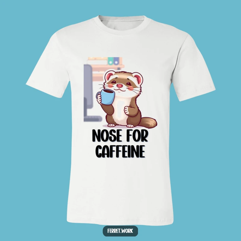 Funny Office Ferret Balancing Act T-Shirt - Hilarious Workwear for a Laugh!