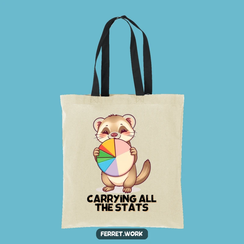 Funny Pie Chart Ferret Tote Bag: Carry Your Essentials with Comedic Data Style
