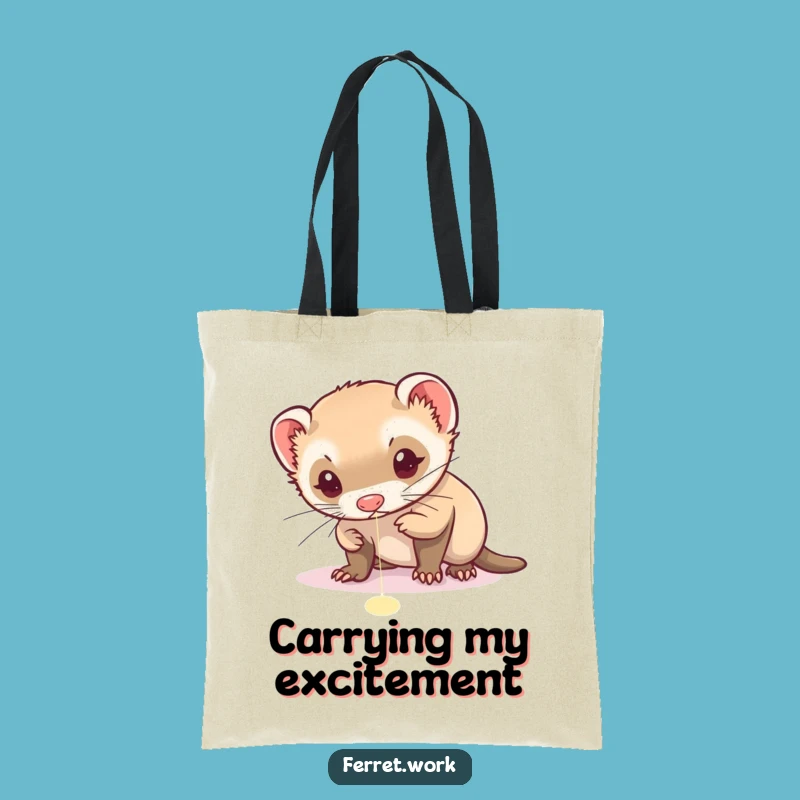 Funny Ferret Laser Tote Bag: Intense focus, a practical and hilarious gift.