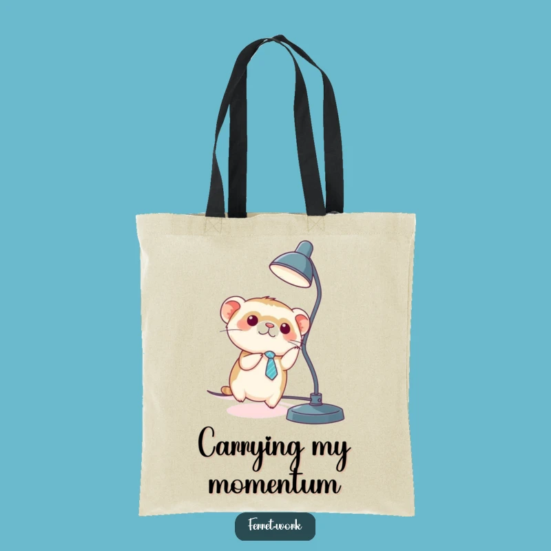 Funny Kawaii Ferret Tie Sliding Tote Bag - Stylish Office Fun Gift