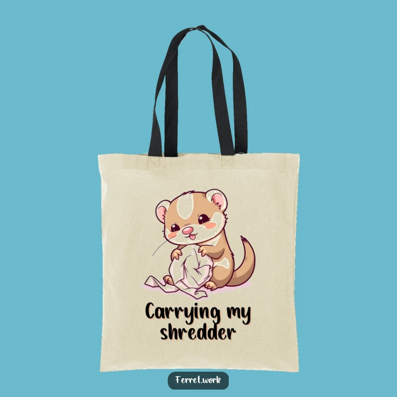 Funny Kawaii Office Ferret Tote Bag - Carry Your Chaos Hilariously Gift