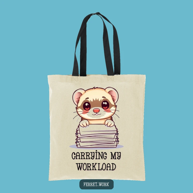 Funny Office Ferret Tote Bag: Carry Your Workload with Whimsical Humor