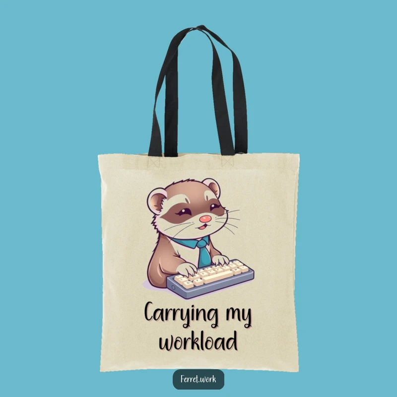 Funny Ferret Tie Keyboard Tote Bag - Busy Professional Carryall