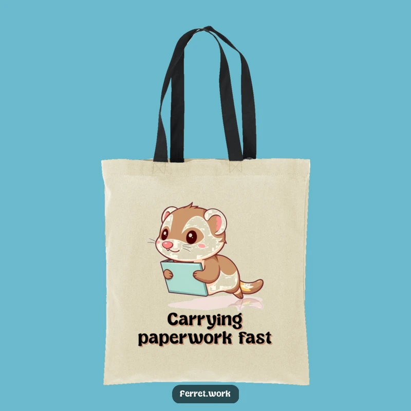 Funny Office Ferret Slide Tote Bag - Carry Your Essentials with Hilarious Office Speed!
