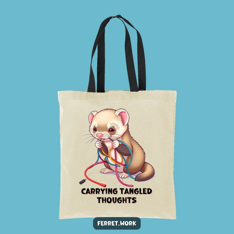 Funny Ferret Wire Tangle Tote Bag - Carry Your Organized Chaos Gift