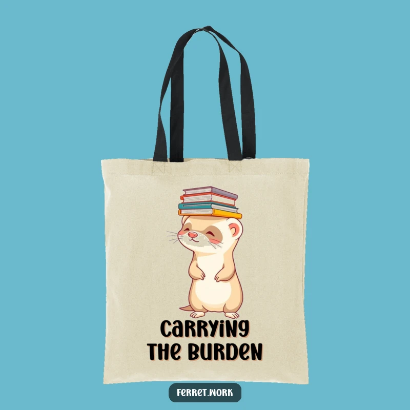 Funny Ferret Files Tote Bag: Office Chaos Carry-All Pet Gift