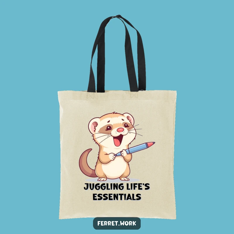 Funny Busy Ferret Tote Bag - Carry Your Chaos in Style