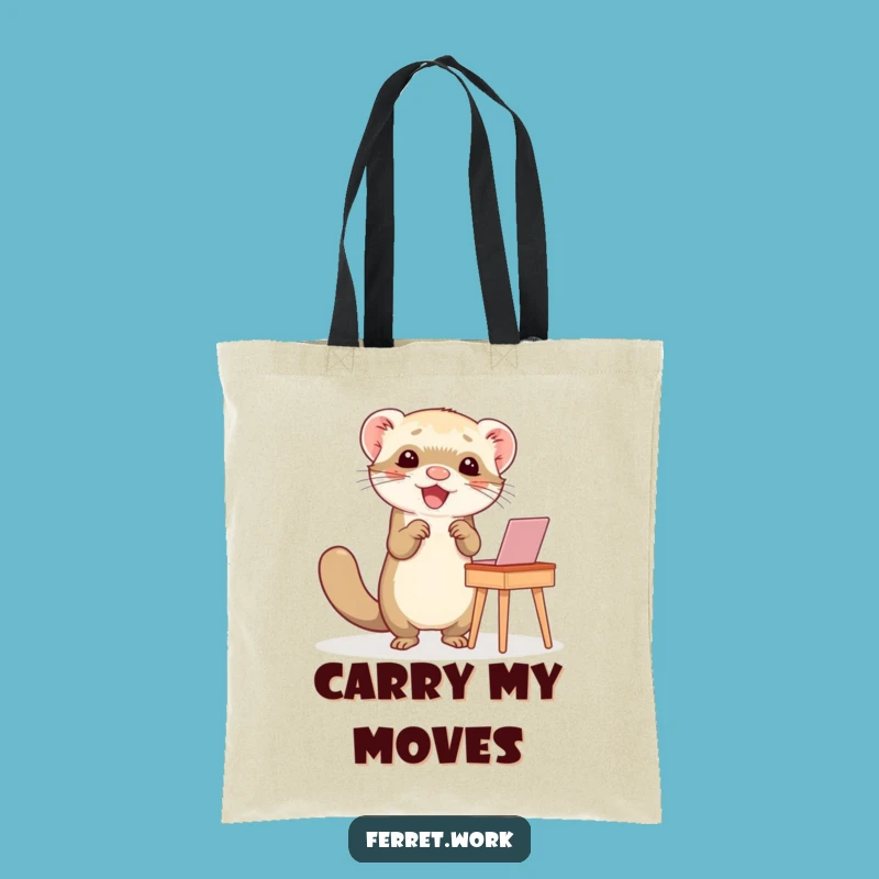 Funny Ferret Happy Dance Desk Tote Bag: Chic and Hilarious Bag for Go-Getters