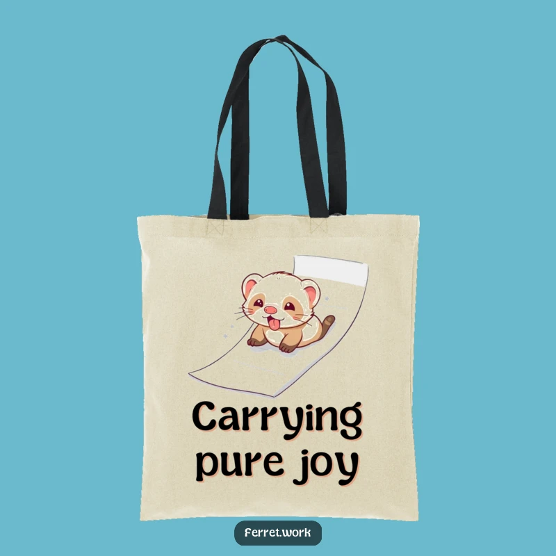 Funny Ferret Paper Slide Tote Bag - Joyful Playtime Carry-All Gift