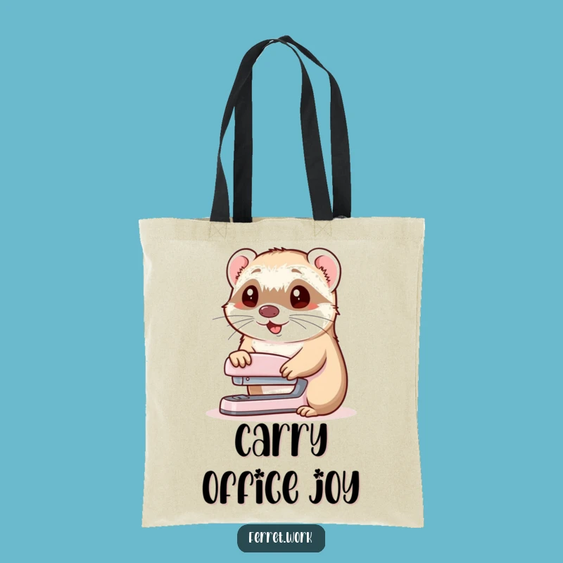 Funny Ferret Stapler Nod Tote Bag: Chic and Hilarious Bag for Office Essentials