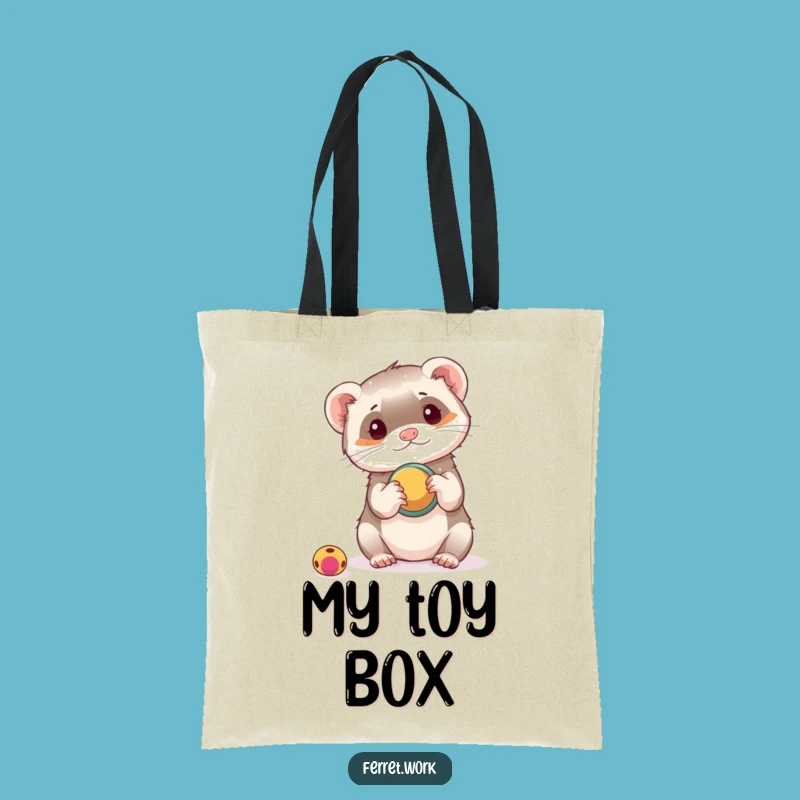 Funny Ferret Tote Bag: Hole Punch Toy Carrier