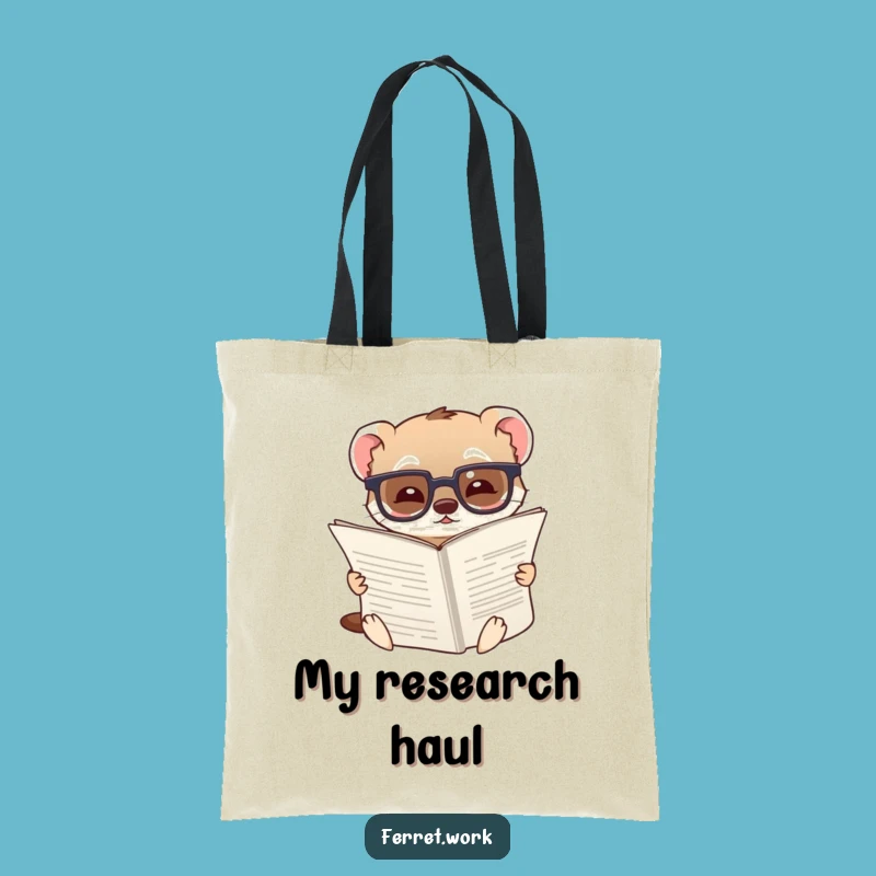Funny Ferret Tote Bag: Scholarly Document Haul