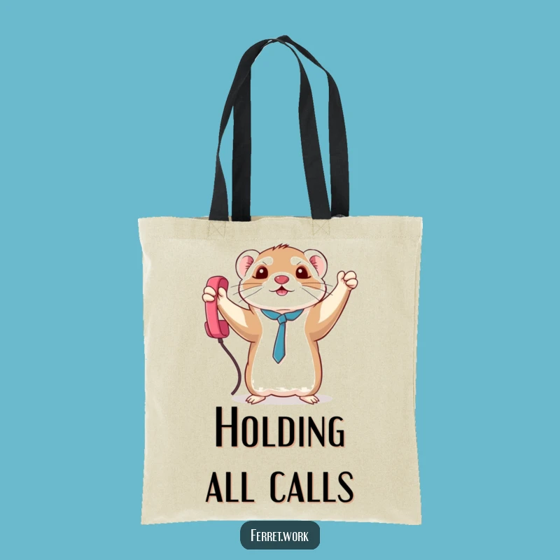 Funny Triumph Kawaii Ferret Phone Cord Tote Bag, Carry Your Victories in Style