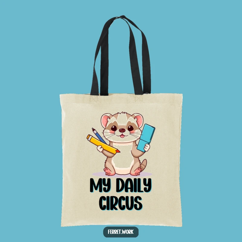 Funny Kawaii Ferret Juggling Supplies Tote Bag - Practical & Playful Gift