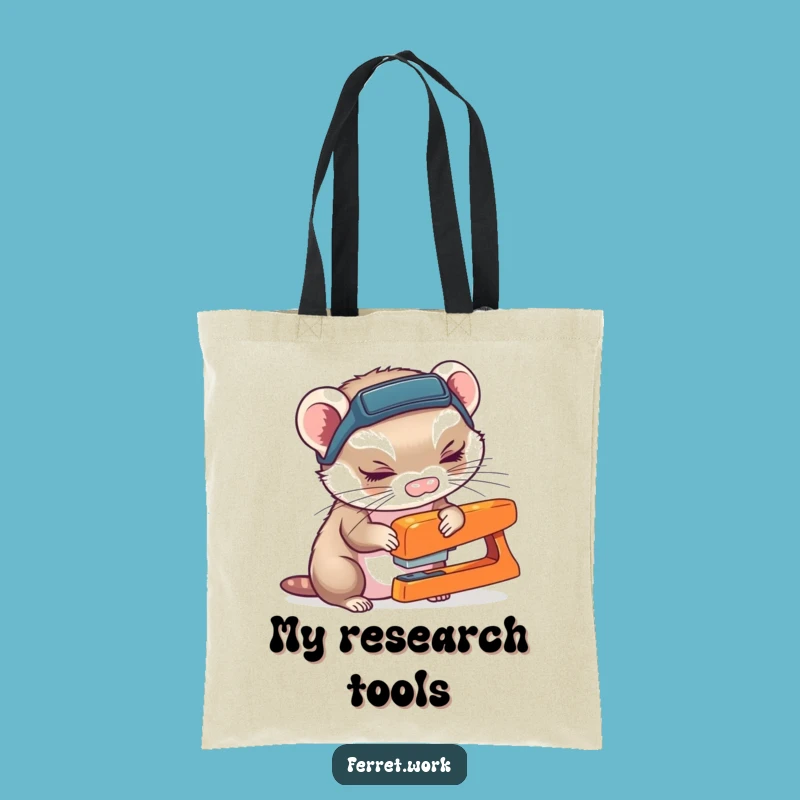 Funny Ferret Headlamp Tote Bag - Curious Stapler Sniffer Carry-All Gift