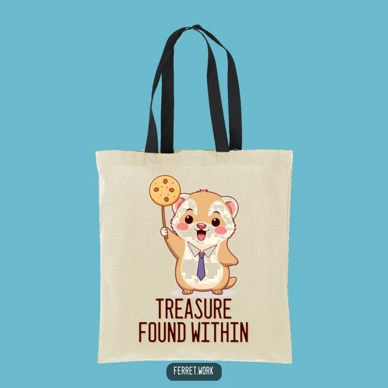 Funny Kawaii Ferret Cookie Victory Tote Bag - Carry Your Treats Gift